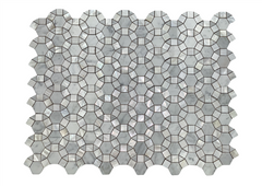 Carrara Waterjet Marble with Mix Circulos Pallas Mother of Pearl Floor Wall Tile