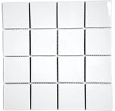 3x3 White Porcelain Floor Wall Tile for Spa Swimming Pool Shower Kitchen Countertop Bathroom Sink Backsplash