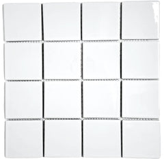 3x3 White Porcelain Floor Wall Tile for Spa Swimming Pool Shower Kitchen Countertop Bathroom Sink Backsplash