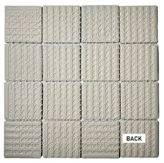 Storm Blue 3x3 Square Wavy Porcelain Mosaic Wall Floor Tile for Kitchen Backsplash, Pool Tile, Bathroom Wall, Accent Wall