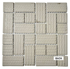 Storm Blue Random Square Wavy Porcelain Mosaic Floor Wall Tile for Kitchen Backsplash, Pool Tile, Bathroom Wall, Accent Wall