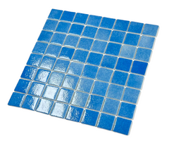 Capri Blue Square 1-1/2 Recycled Glass Wall and Floor Tile for Kitchen Backsplash, Pool Tile, Bathroom Wall, Accent Wall