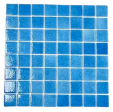 Capri Blue Square 1-1/2 Recycled Glass Wall and Floor Tile for Kitchen Backsplash, Pool Tile, Bathroom Wall, Accent Wall