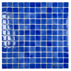 Tenedos Royal Blue Recycled Glass Mosaic Tile Square 7/8 Inch Pattern for Kitchen Backsplash, Swimming Pool Tile, Bathroom Wall, Accent Wall, (Not Peel and Stick Tile)