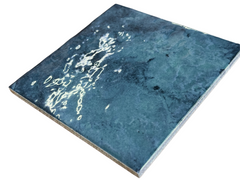 Santa Catalina Aquamarine Blue Square 5.75 Inch Glossy Glazed Porcelain Floor and Wall Tile for Swimming Pools, Kitchen Backsplash, Bathroom Walls, Accent Walls