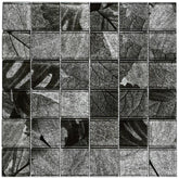2x2 Square Glass Mosaic Tile (Silver & Black) by Tenedos
