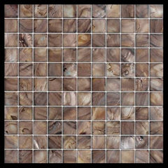 Premium Quality Autumn Brown Mother of Pearl Sea Shell Mosaic Tile 1" x 1" ( on 12" x 12" Mesh)