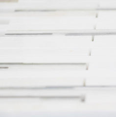 Bright White Matte Random Brick Pattern Marble Stone Tiles