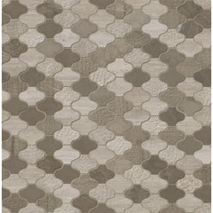 MSI Arctic Storm Arabesque 12 in. x 12.6 in. x 10mm Multi Finish Marble Mesh-Mounted Mosaic Wall Tile (Box of 10 Sheets)