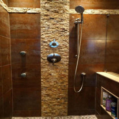 Roman 1 X 2 Split-Faced Travertine Brick Mosaic Tile ( on 12" x 12" Mesh Sheet)