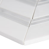 MSI Bianco Dolomite Chevron 12 in. x 12 in. x 10mm Polished Marble Mesh-Mounted Mosaic Tile