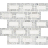 MSI Bianco Dolomite Lynx 12 in. x 12 in. x 10mm Polished Marble Mesh-Mounted Mosaic Tile