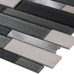 MSI Urban Loft Interlocking 12 in. x 12 in. x 4mm Glass Stone and Metal Mesh-Mounted Mosaic Tile - Tenedos