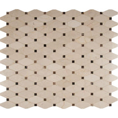 MS International Valencia Blend Elongated Octagon Polished Marble Mesh-Mounted Mosaic Tile - Tenedos