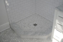 Carrara Marble Doorway Floor Threshold (Marble Saddle) Honed for Shower Curb, Vanity Backsplash