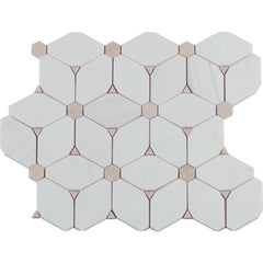 MSI Cecily 11 in. x 13 in. x 10mm Polished Marble Mesh-Mounted Mosaic Wall Floor Tile