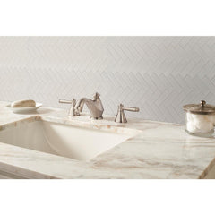MSI White Glossy Herringbone 9.72 in. x 12.52 in. x 10mm Porcelain Mesh-Mounted Mosaic Tile (16.9 sq. ft. / case)
