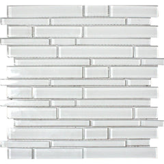 Ice Interlocking 12 in. x 12 in. x 8mm Glass Mesh-Mounted Mosaic Tile (10 sq. ft. / case)