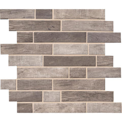 MSI Driftwood Interlocking 12 in. x 12 in. x 6mm Glass Mosaic Tile