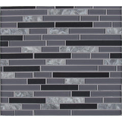 MSI Lorena Grigio Interlocking 12 in. x 12 in. x 4mm Glass Stone Mesh-Mounted Mosaic Tile