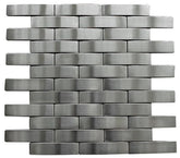 Silver Stainless Steel Arch 1x3 Subway Style Mosaic Wall Tile