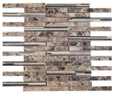 Dark and Light Brown Matte Random Brick Pattern Marble Stone Tiles