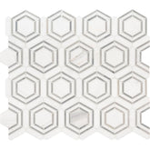 MSI Georama Grigio 13 in. x 11 in. x 10mm Polished Marble Mesh-Mounted Mosaic Tile - Tenedos