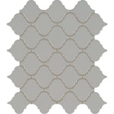 MSI Gray Glossy Arabesque 11.53 in. x 9.65 in. x 10mm Porcelain Mesh-Mounted Mosaic Tile