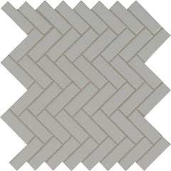 MSI Gray Glossy Herringbone Porcelain Mesh-Mounted Mosaic Tile