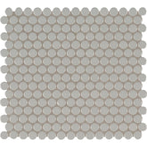 MSI Gray Glossy Penny Round 11.57 in. x 12.4 in. x 10mm Porcelain Mesh-Mounted Mosaic Tile (19.93 sq. ft. / case)