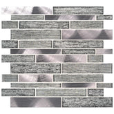 Luxe Interlocking Glass-Metal Surface for Kitchen Backsplash & Bathroom Accent Walls (1 Sheet)