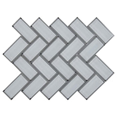 MSI Ice Bevel Herringbone 11.08 in. x 13.86 in. x 8mm Glass Mesh-Mounted Mosaic Tile