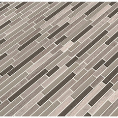 MSI Modello Grigio Interlocking 12 in. x 12 in. x 6 mm Glass Stone Mesh-Mounted Mosaic Wall Tile