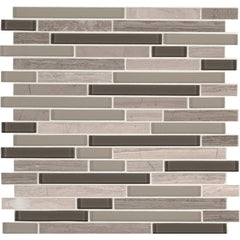 MSI Modello Grigio Interlocking 12 in. x 12 in. x 6 mm Glass Stone Mesh-Mounted Mosaic Wall Tile