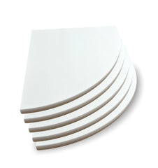 Tenedos Premium Quality Pure White Engineered Marble Shower Corner Shelf Stone for Bathroom Wall Mounted Both Side Polished 9 inch