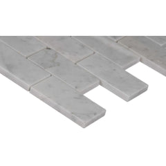 MSI Carrara White 12 in. x 12 in. x 10mm Polished Marble Mesh-Mounted Mosaic Floor and Wall Tile (10 sq. ft. / case)