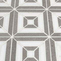 MSI Rhombix Dove 12 in. x 12 in. x 10mm Polished Marble Mesh-Mounted Mosaic Tile