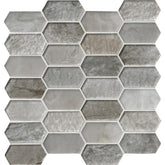 M S International Savoy Picket Pattern 11.72 In. X 11.93 In. X 8 mm Glass Mesh-Mounted Mosaic Tile, (9.7 sq. ft., 10 pieces per case)