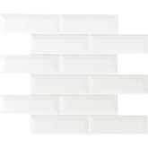 MSI Whisper White Beveled 2x6 Ceramic Mesh-Mounted Mosaic Wall Tile (10 sq. ft. / case)