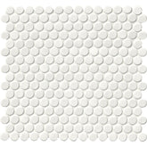 MSI White Glossy Penny Round Porcelain Mesh-Mounted Mosaic Wall Tile (15 Sheets / case)