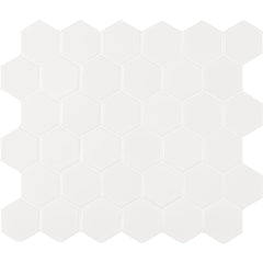 MSI White 2 in. Hexagon Matte Porcelain Mesh-Mounted Mosaic Floor Wall Tile