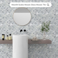 Tenedos Moonlit Scales Mosaic Glass Mosaic Tile-1 piece