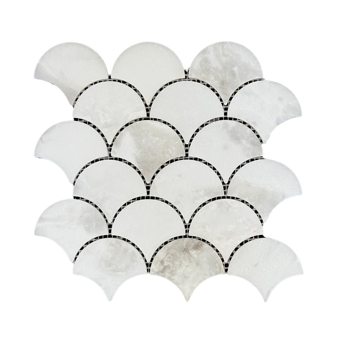 Tenedos HTC189 Luna Wave Honed Marble Mosaic Tile