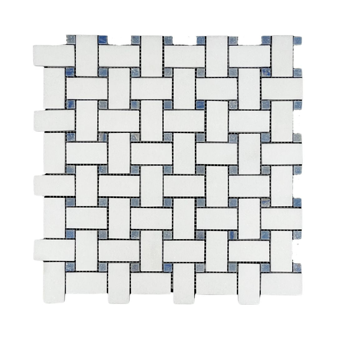 Tenedos HTC194 Ivory Weave Marble Mosaic Tile