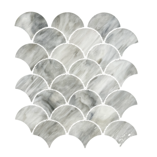 Tenedos Moonlit Scales Mosaic Glass Mosaic Tile-1 piece