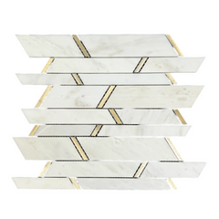 Tenedos Aurora Luxe Chevron Stone Metal Wall Tile