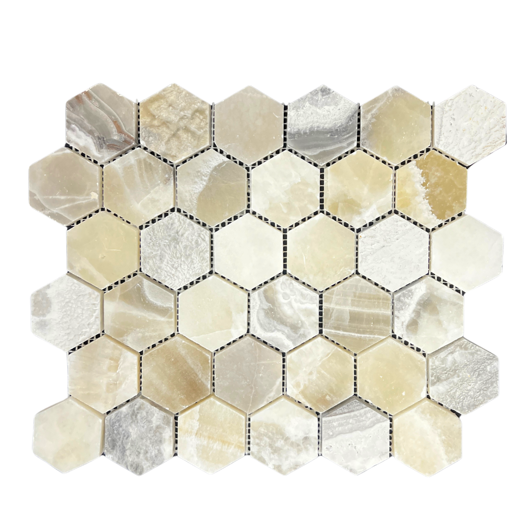 Beryl Onyx Hexagon Marble Tile