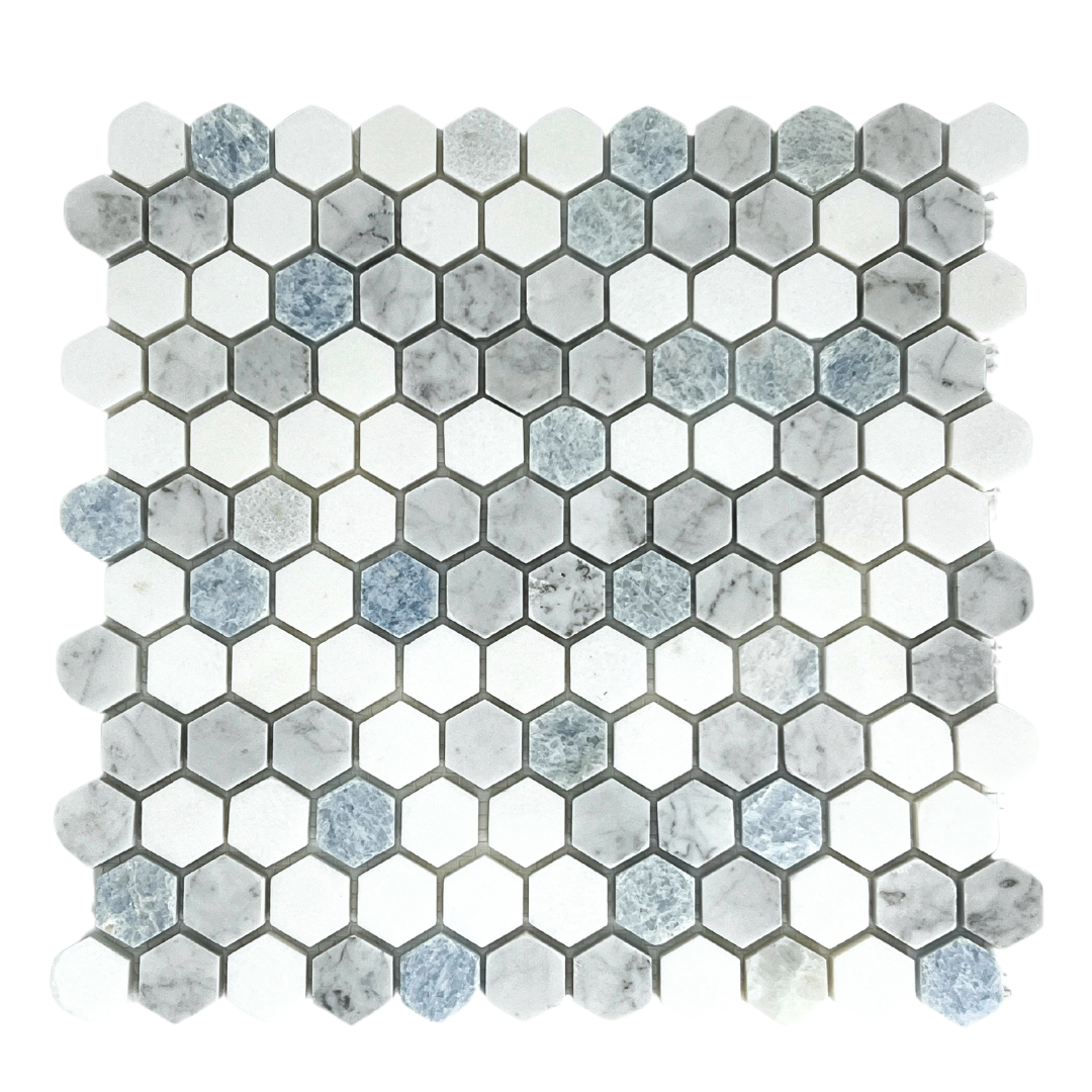 Tenedos Alezza Polished Marble Mesh-Mounted Mosaic Tile