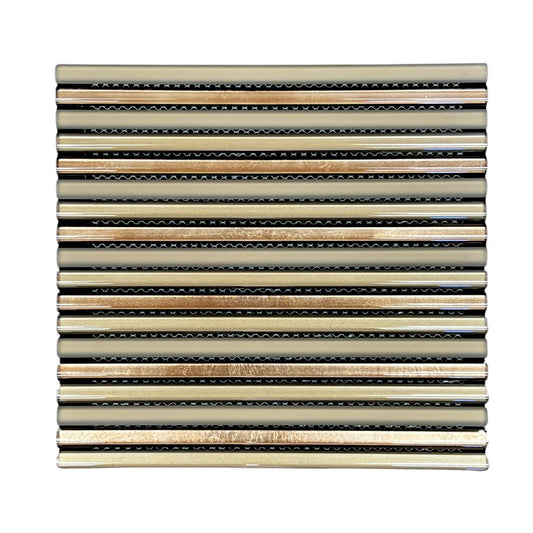 Tenedos HTC198 Amber Ridge Glass Mosaic Tile