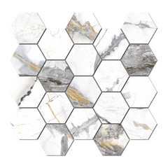 Tenedos Dusty Dawn Hexagon Porcelain Mosaic Tile-1 piece